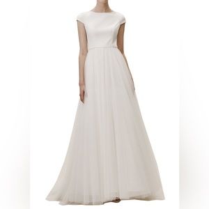 JENNY YOO Fitzwater Cap Sleevew Tulle Wedding Dress